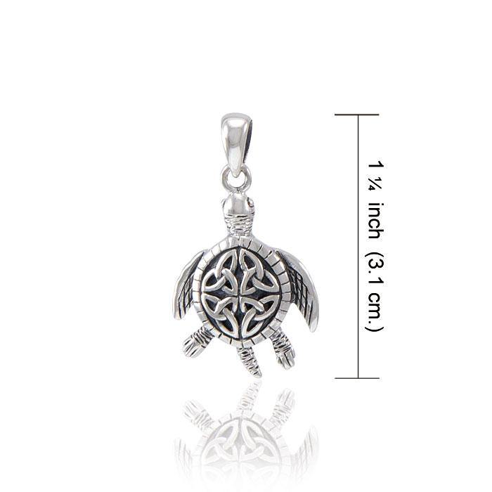 Celtic Sea Turtle Sterling Silver Pendant TPD082