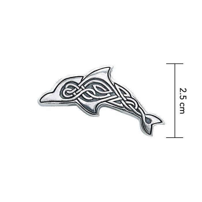 Celtic Knots Silver Dolphin Pendant TPD084