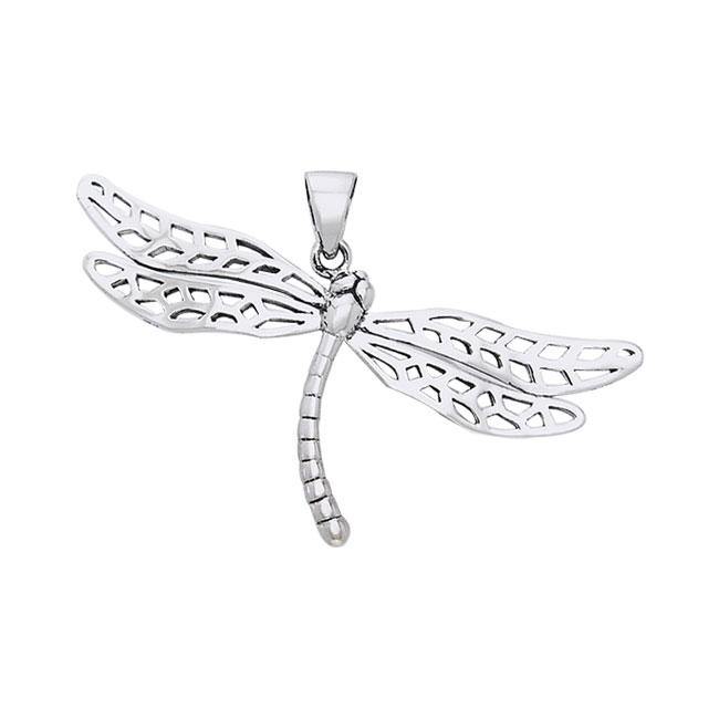Colorful changes await ~ Large Dragonfly Sterling Silver Pendant TPD1153