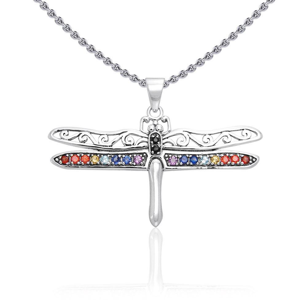 The Enchanting Light of the Dragonfly's Iridescent Wings ~ Sterling Silver TPD1154