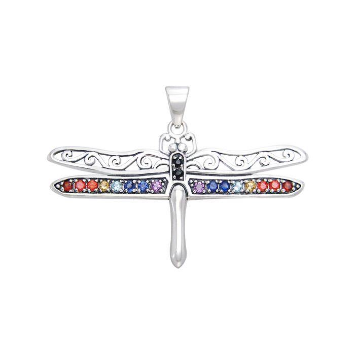 The Enchanting Light of the Dragonfly's Iridescent Wings ~ Sterling Silver TPD1154