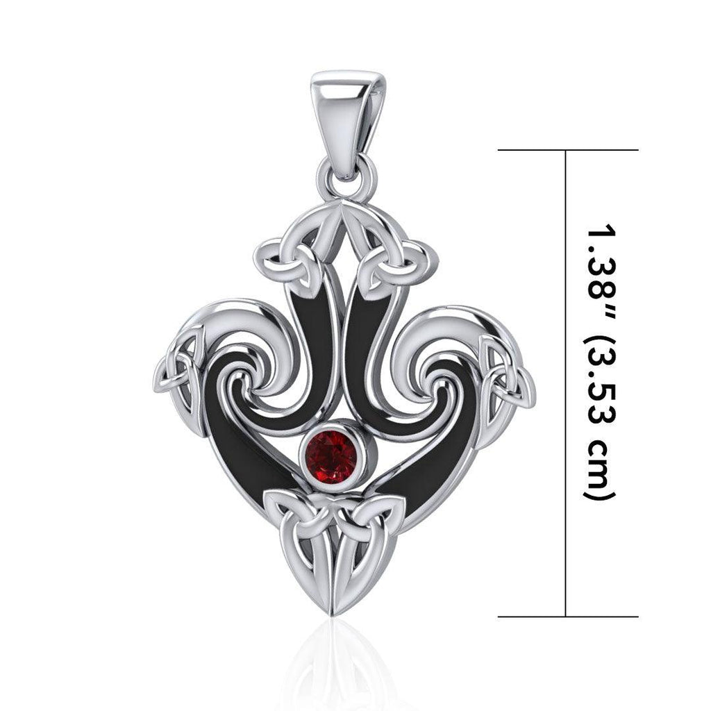 A rich everlasting pattern ~ Celtic Triquetra Sterling Silver Pendant with Gemstone TPD1271