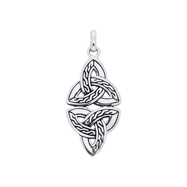 Double Braided Celtic Trinity Knot Sterling Silver Pendant TPD1294