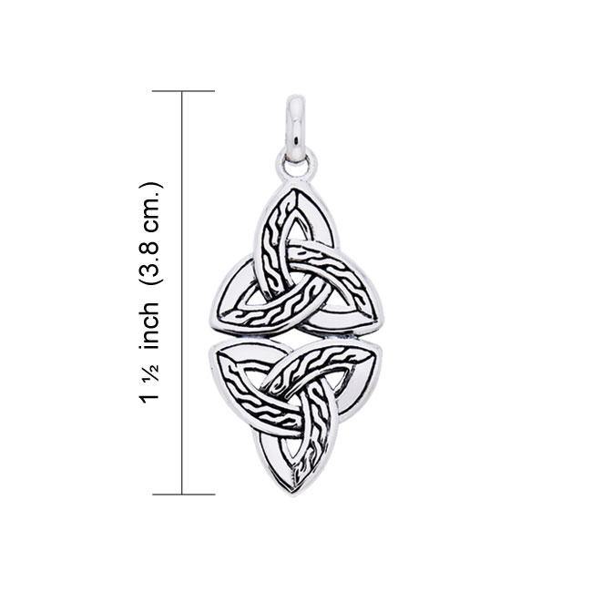 Double Braided Celtic Trinity Knot Sterling Silver Pendant TPD1294