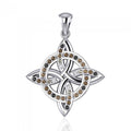 Celtic Four Point Knot Pendant TPD1808 By Peter Stone Quaternary Knot Celtic Necklace