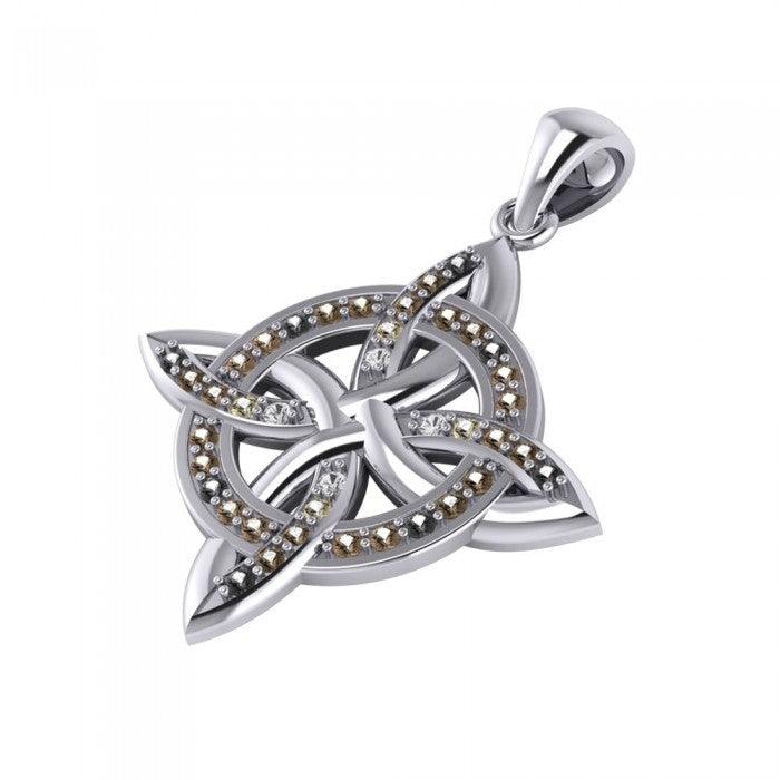 Celtic Four Point Knot Pendant TPD1808 By Peter Stone Quaternary Knot Celtic Necklace