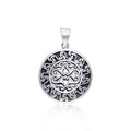 Celtic Triple Spiral Sun Disk Sterling Silver Pendant TPD181