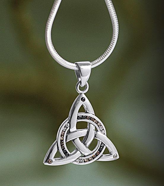 Celtic Trinity Knot Silver Pendant with Gemstones TPD1810 Classic Triquetra Jewelry