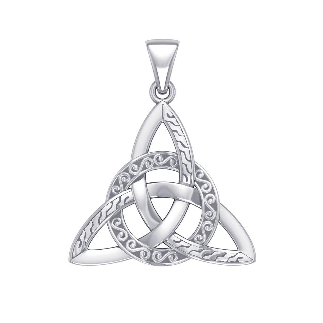 Braided Celtic Triquetra Sterling Silver Pendant TPD1814