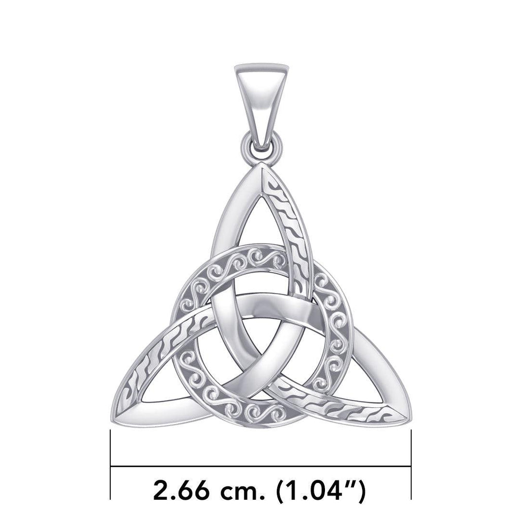 Braided Celtic Triquetra Sterling Silver Pendant TPD1814