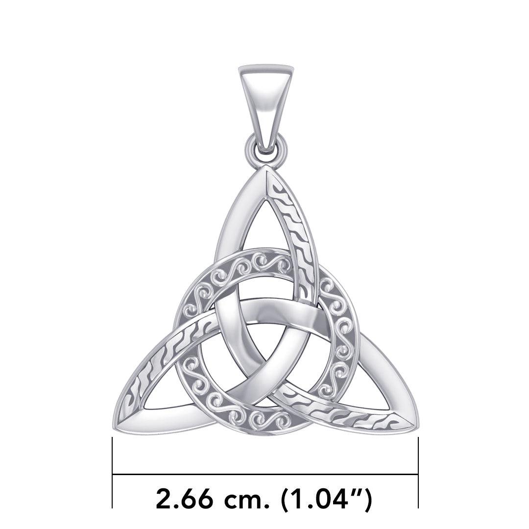 Braided Celtic Triquetra Sterling Silver Pendant TPD1814