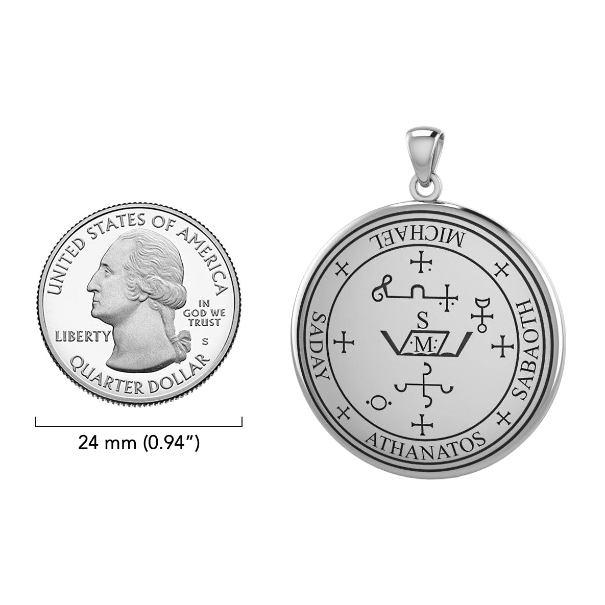 Archangel Michael Sterling Silver Pendant TPD2818