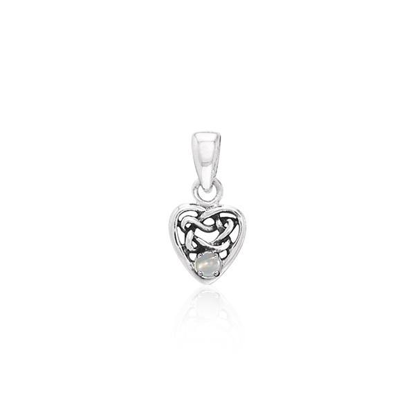 Celtic Knotwork Heart Birthstone Sterling Silver Pendant TPD2897