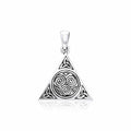Celtic Trinity Knot Triskelion Triangle Sterling Silver Pendant TPD3016