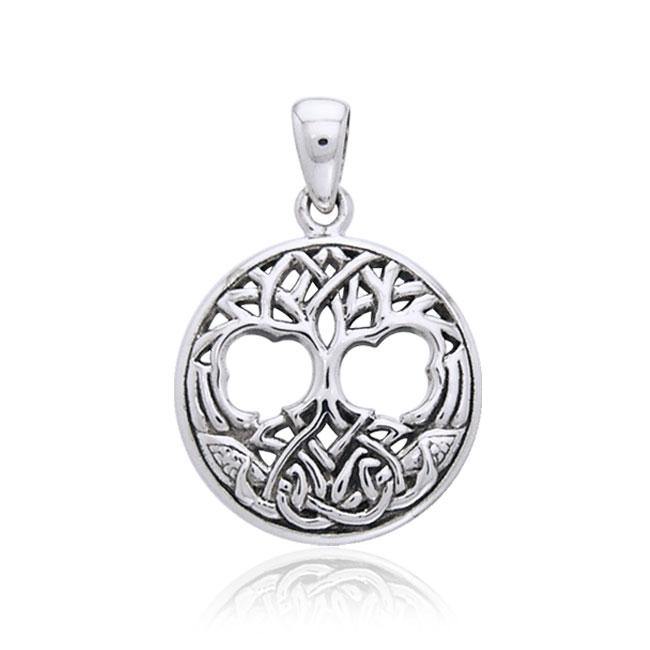 Interwoven with Birds in the Celtic Tree of Life Sterling Silver Pendant TPD3019
