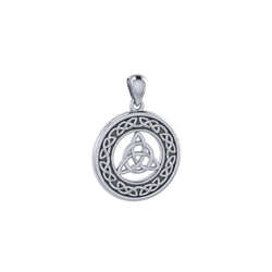 Medium Celtic Knot Triquetra Sterling Silver Pendant TPD3020 | Pendant | Wiccan Center