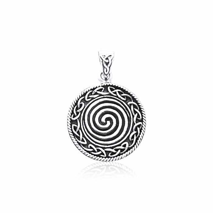 Small Celtic Spiral Sterling Silver Pendant TPD3023