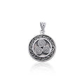 Celtic Knot Triskelion Spiral Sterling Silver Pendant TPD3024