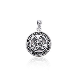 Celtic Knot Triskelion Spiral Sterling Silver Pendant TPD3024 | Pendant | Wiccan Center