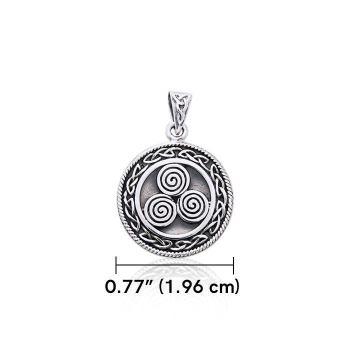 Celtic Knot Triskelion Spiral Sterling Silver Pendant TPD3024