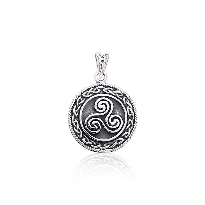 Celtic Knot Triskelion Sterling Silver Pendant TPD3025