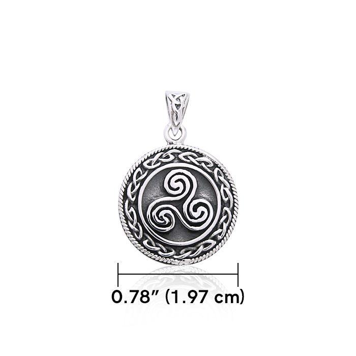 Celtic Knot Triskelion Sterling Silver Pendant TPD3025