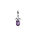 The Celtic Trinity Knot Sterling Silver Pendant with Gemstone TPD3030