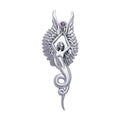 Captured by the Grace of the Angel Phoenix Sterling Silver Pendant TPD3266