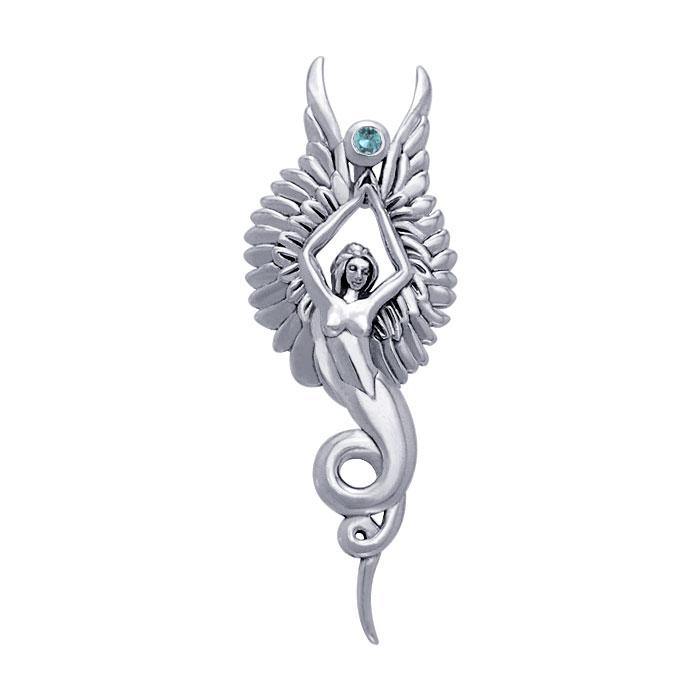 Captured by the Grace of the Angel Phoenix Sterling Silver Pendant TPD3266