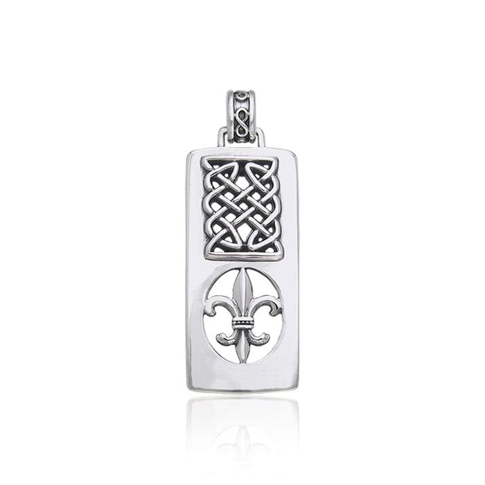 Celtic Knots Fleur De Lis Sterling Silver Pendant TPD343