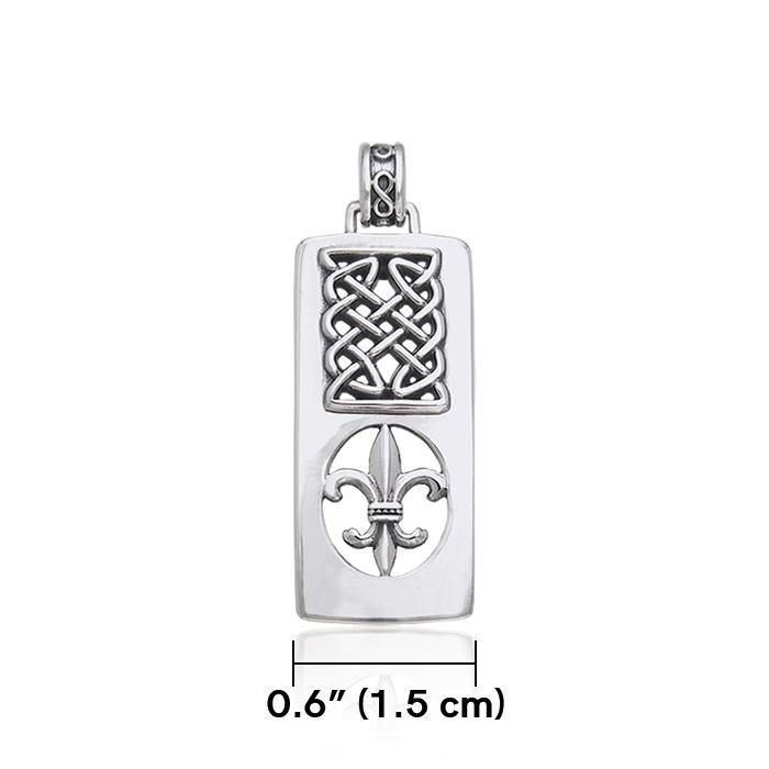 Celtic Knots Fleur De Lis Sterling Silver Pendant TPD343