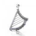 A legendary sound ~ Celtic Knotwork Harp Sterling Silver Pendant  TPD3540