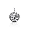 Celtic Triskele Round Sterling Silver Pendant TPD3542