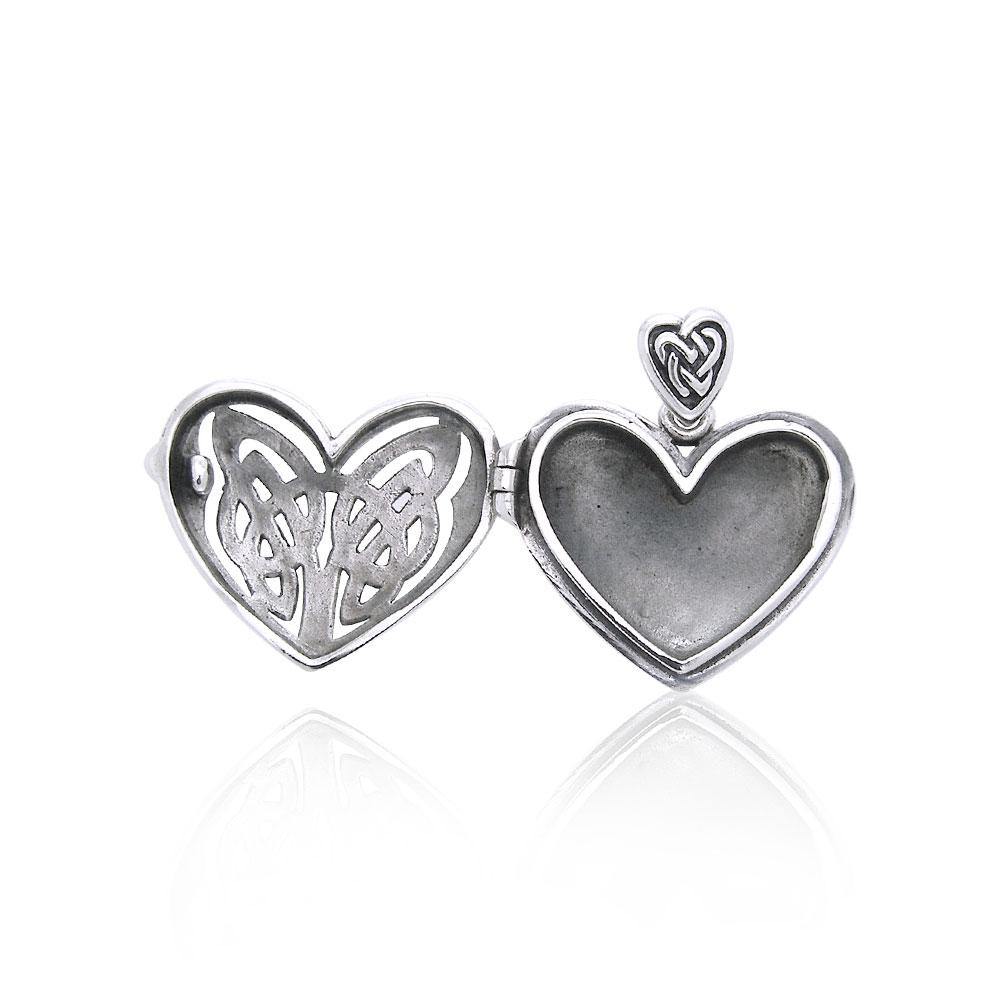 Celtic Eternal Heart Aroma Locket Sterling Silver Pendant TPD3546