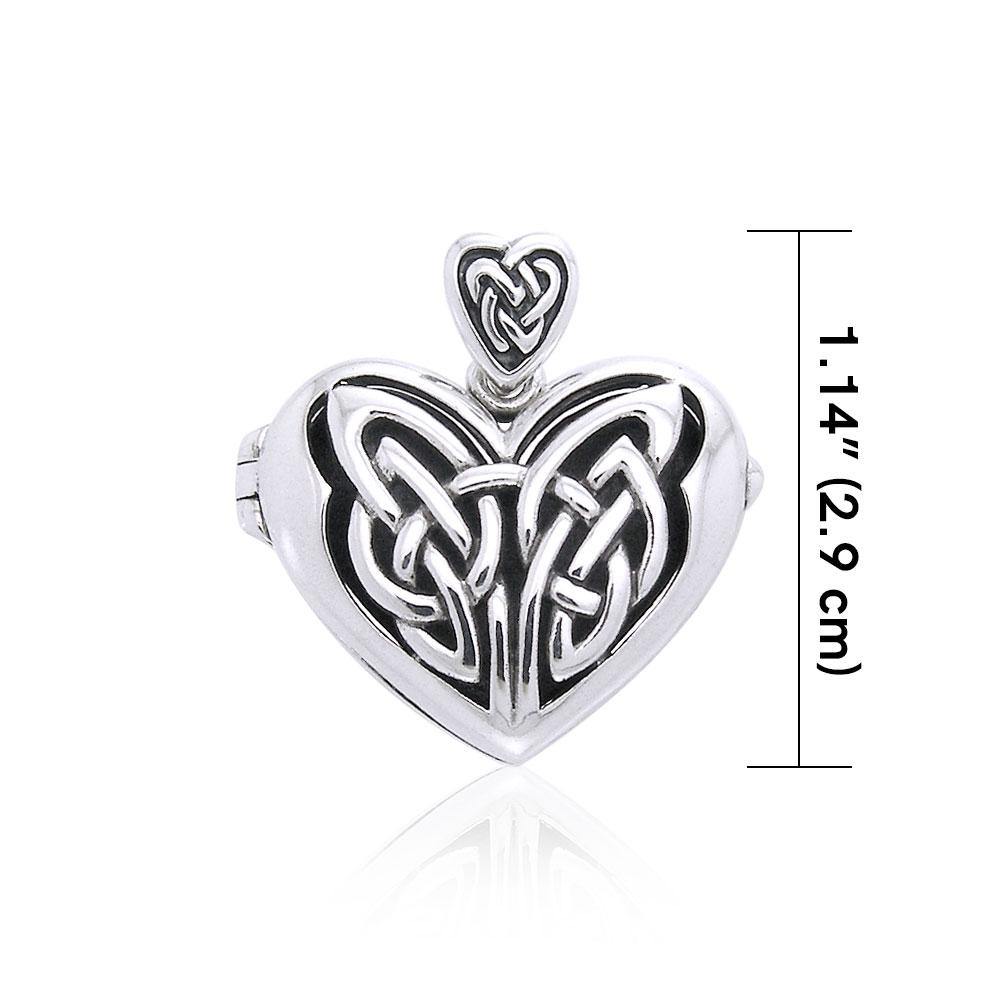 Celtic Eternal Heart Aroma Locket Sterling Silver Pendant TPD3546