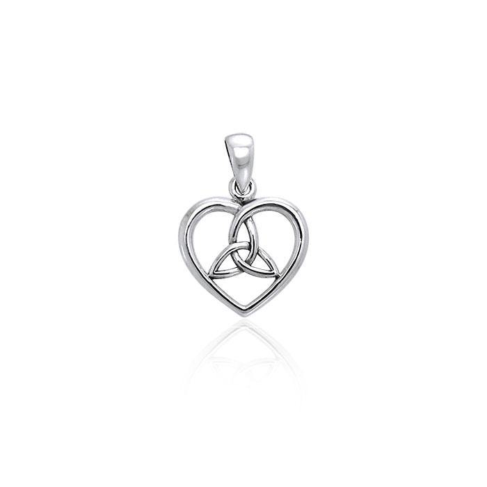 Celtic Trinity Heart Sterling Silver Pendant TPD3562
