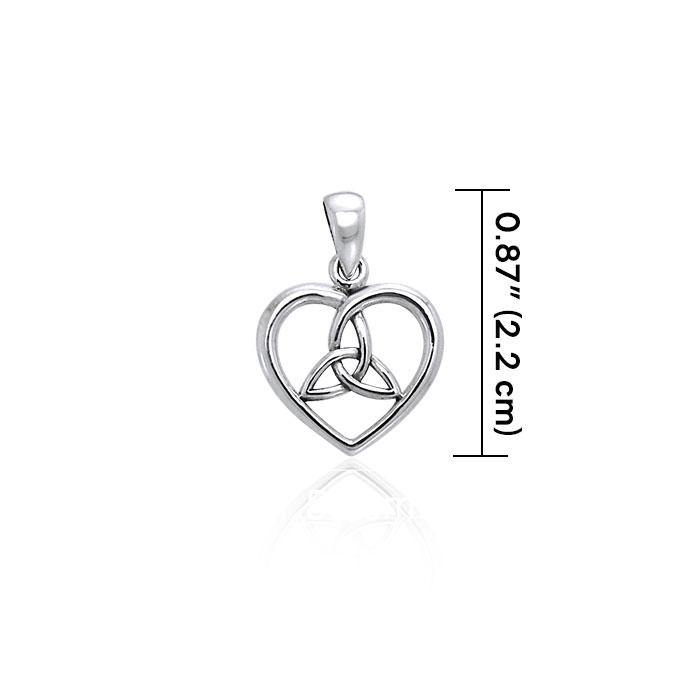 Celtic Trinity Heart Sterling Silver Pendant TPD3562