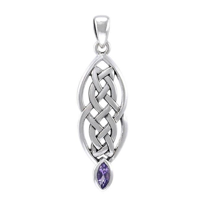 Celtic Knotwork Sterling Silver Pendant with Gemstone TPD3716
