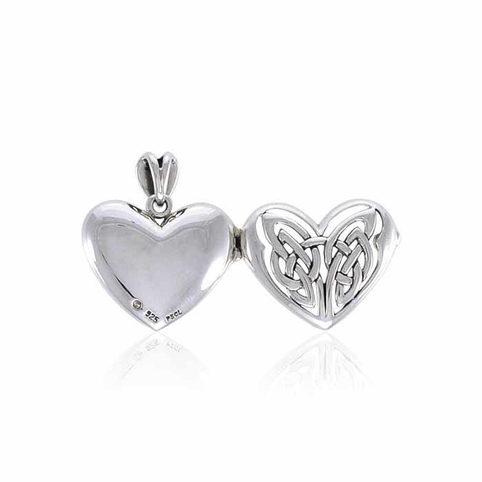 Eternal Heart Celtic Knot Sterling Silver Locket Pendant TPD3717