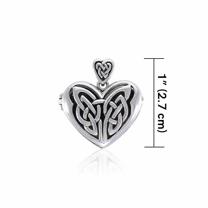 Eternal Heart Celtic Knot Sterling Silver Locket Pendant TPD3717