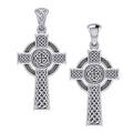 Large Reversible Celtic Cross Sterling Silver Pendant TPD3726