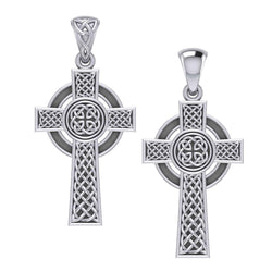 Large Reversible Celtic Cross Sterling Silver Pendant TPD3726 | Pendant | Wiccan Center