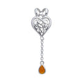 Celtic Knotwork Heart Sterling Silver Pendant With Gem TPD378
