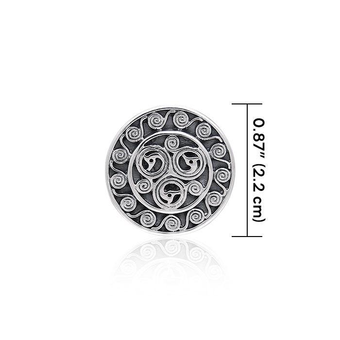 Celtic Silver Spiral Pendant TPD379