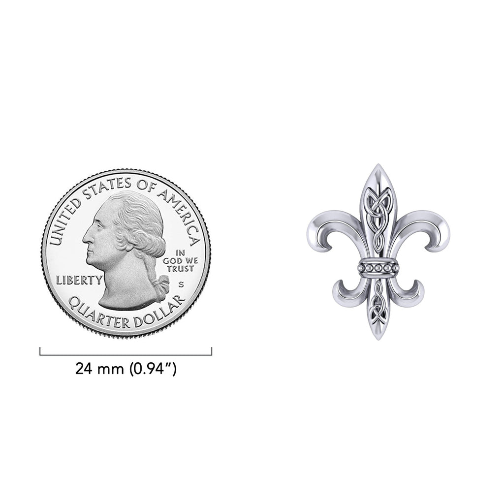 Celtic Knots Fleur De Lis Sterling Silver Pendant TPD381