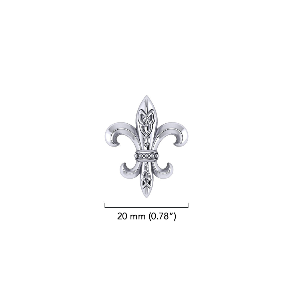 Celtic Knots Fleur De Lis Sterling Silver Pendant TPD381