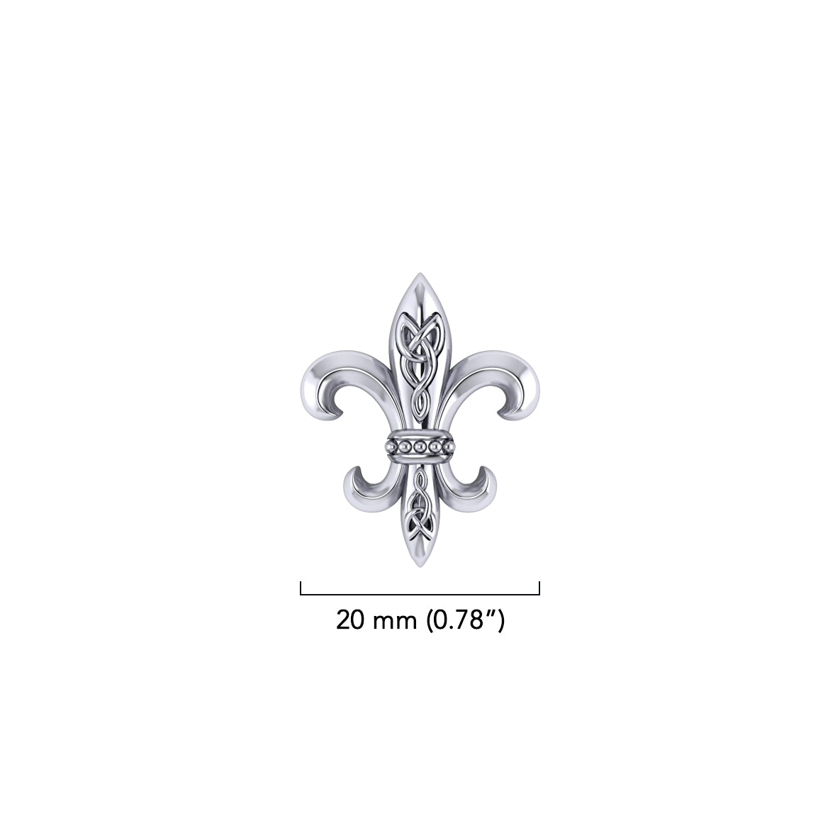 Celtic Knots Fleur De Lis Sterling Silver Pendant TPD381