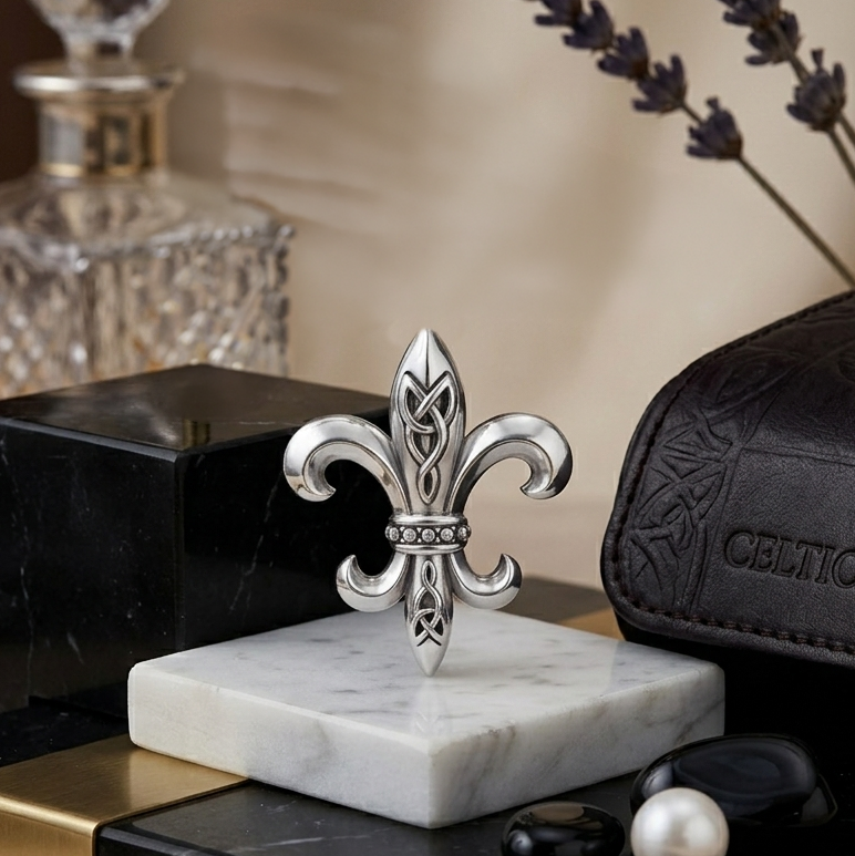 Celtic Knots Fleur De Lis Sterling Silver Pendant TPD381