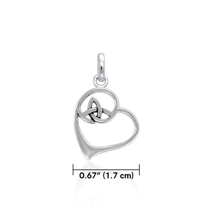 Celtic Heart with Trinity Knot Sterling Silver Pendant TPD3851
