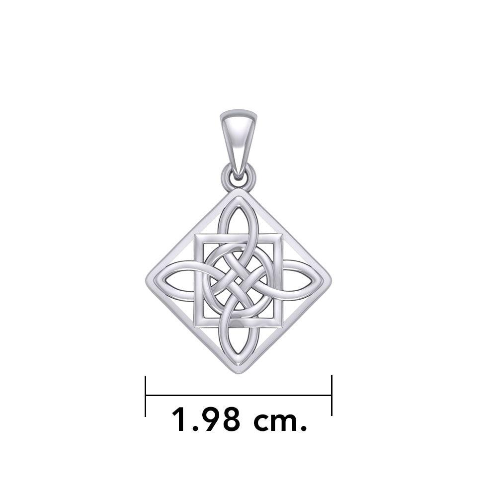 Celtic Four Point Knot Sterling Silver Pendant TPD3934